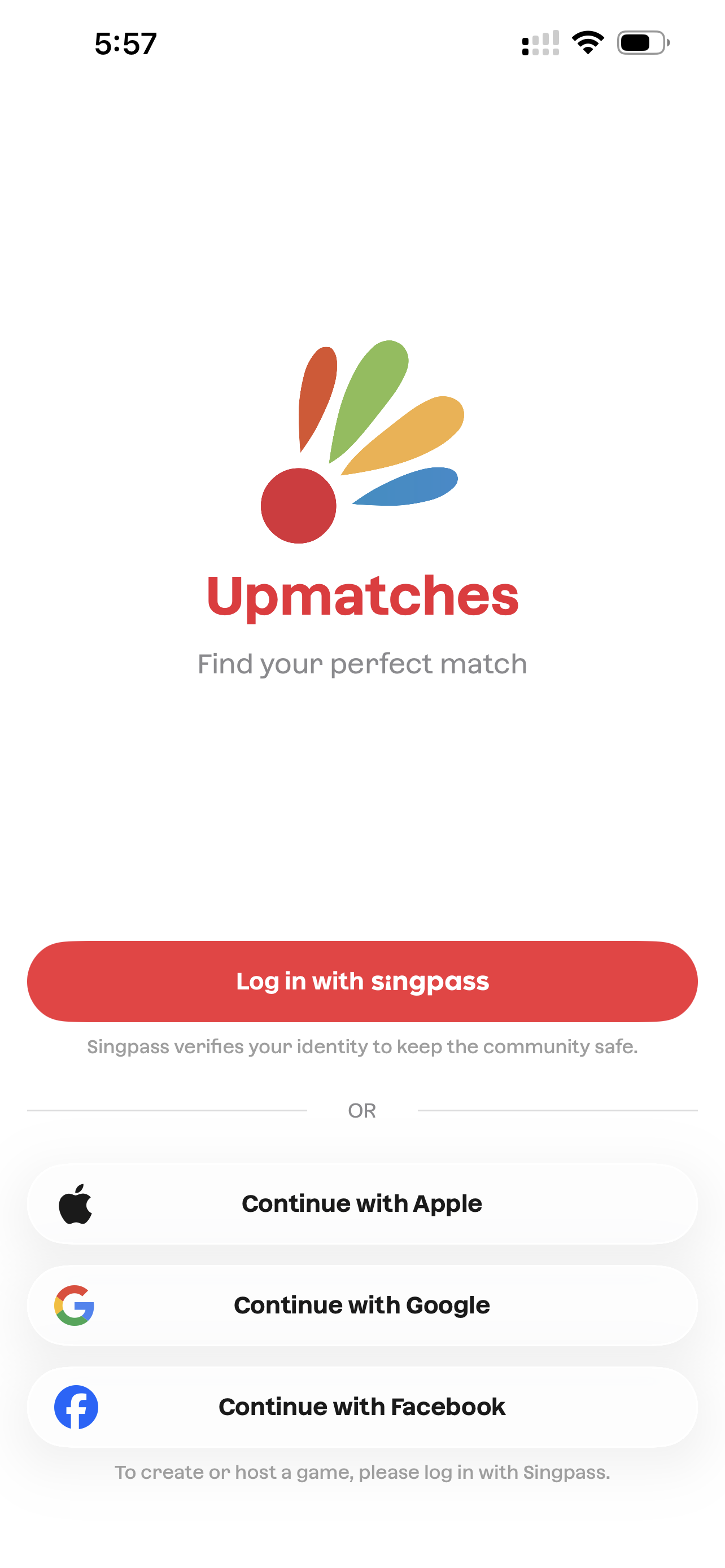 Login app screenshot